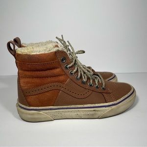VANS Hana Beaman Sk8-Hi MTE‎ Shoes Brown High Top Sneakers Suede Women's 5 EUC